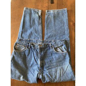 Carhartt Denim Blue Jeans 40x32 Flannel lined Medium Wash Relaxed Fit